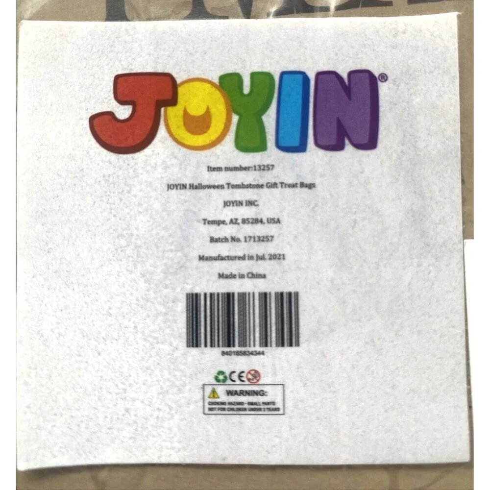JOYIN 48 Pcs Halloween Tombstone Paper Bags Trick or Treat Candy Gift Bags
